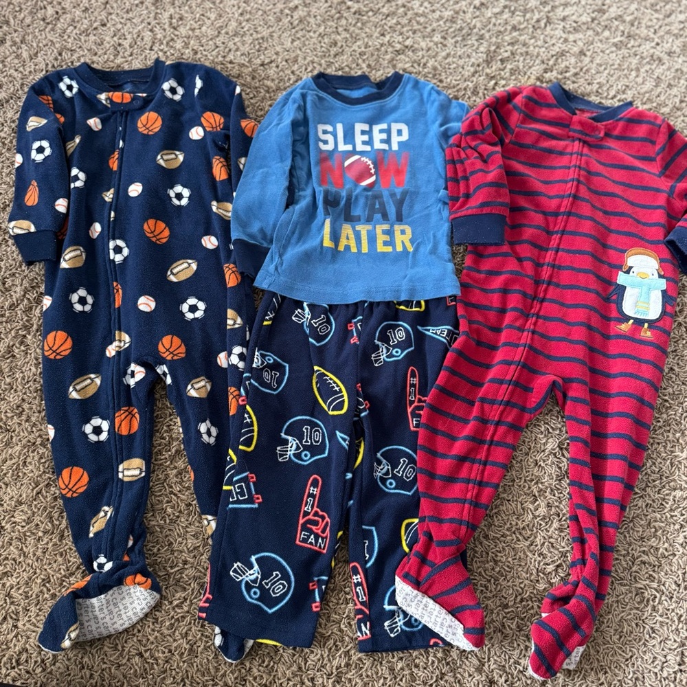 Carter’s Kids Sports and Stripes pajama lot size 18 months